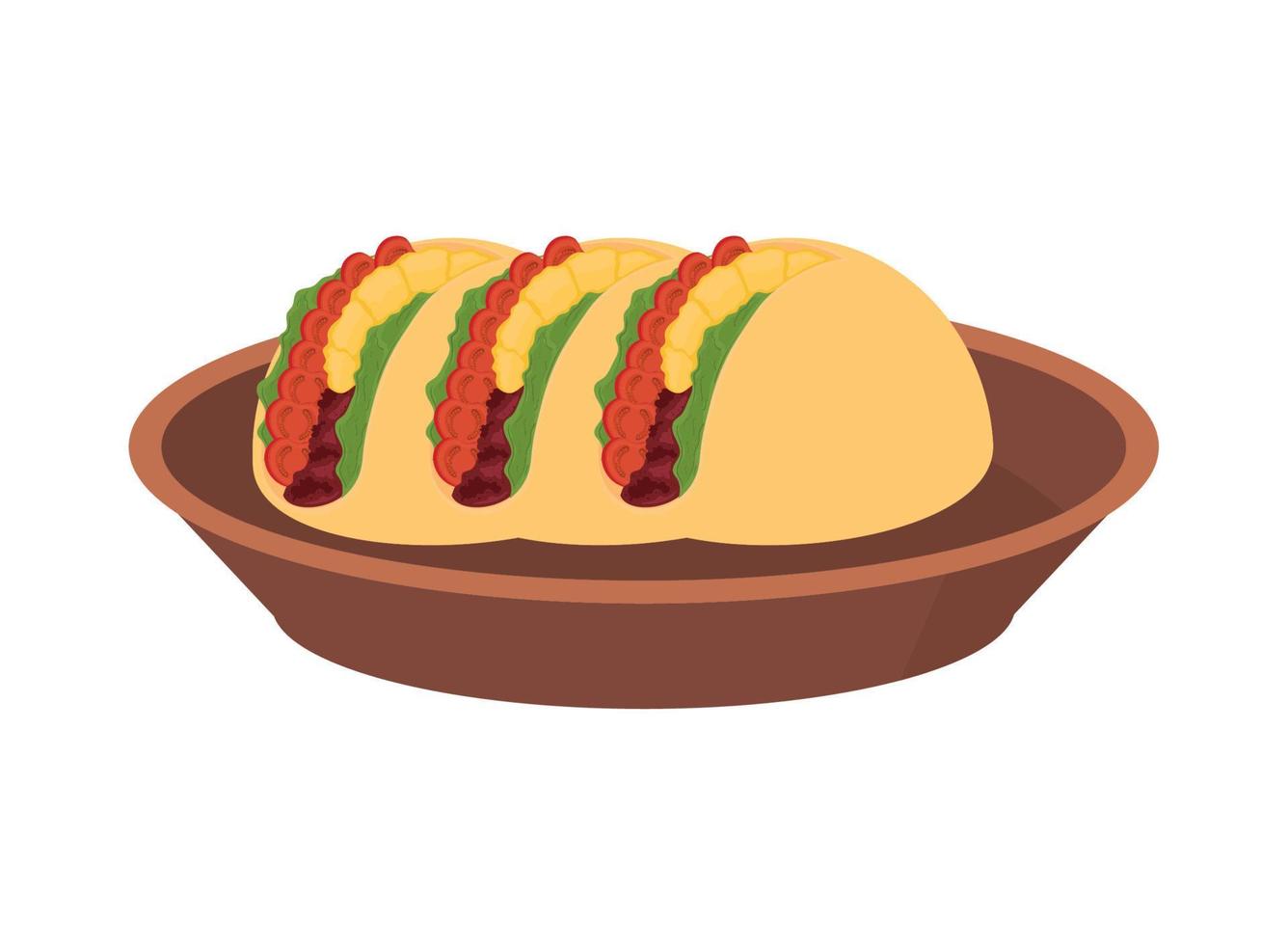 tacos in a plate vector