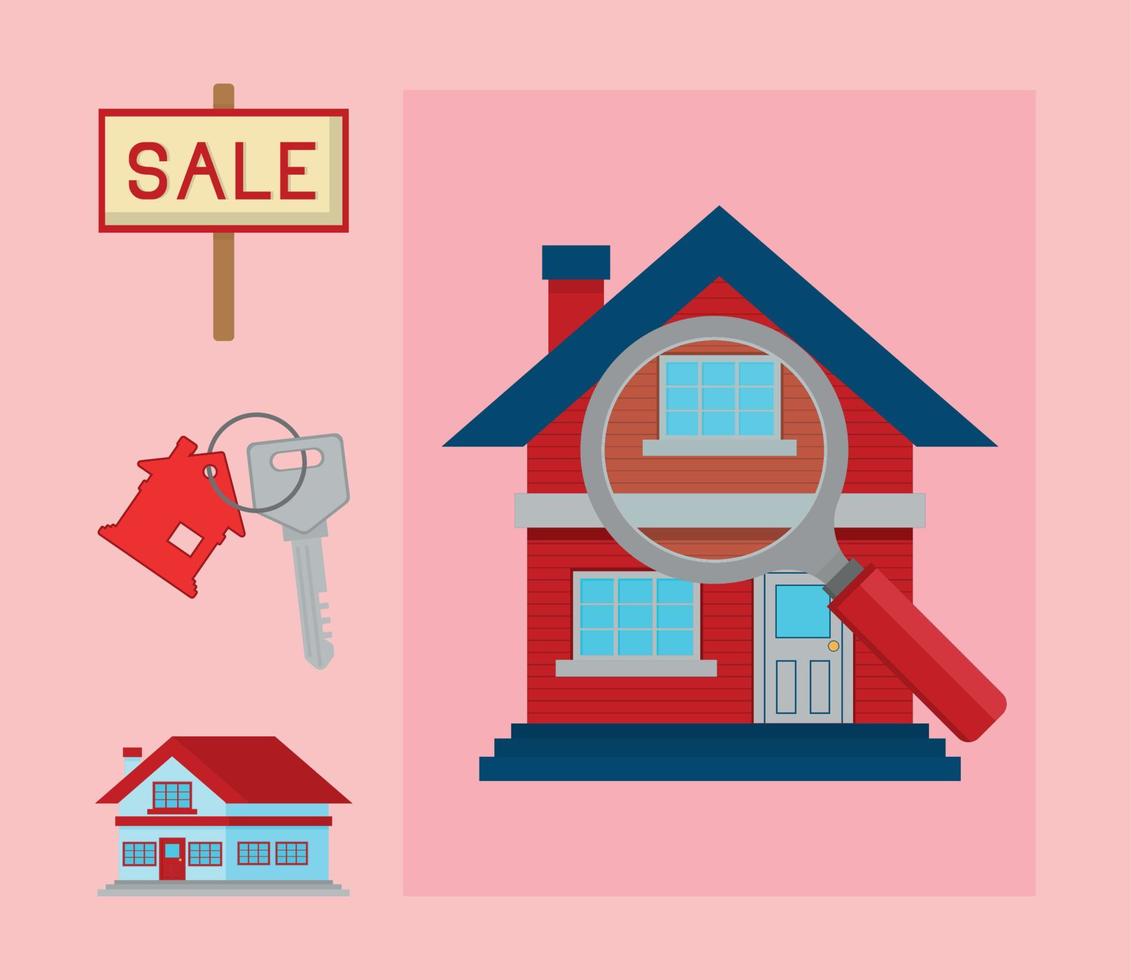 icons set real estate vector