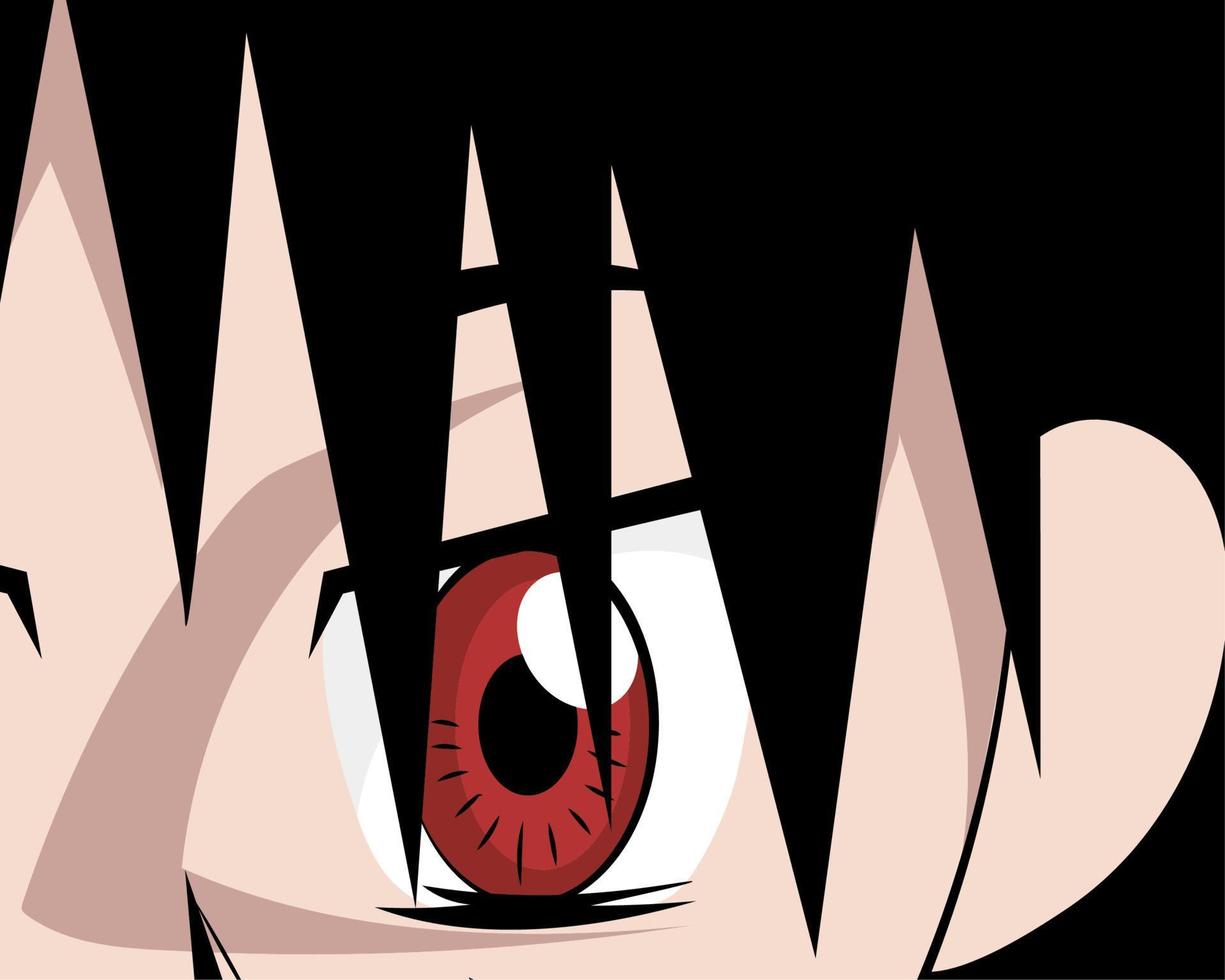 Sad anime face. Manga style closed eyes. Hand - Stock Illustration  [65574770] - PIXTA