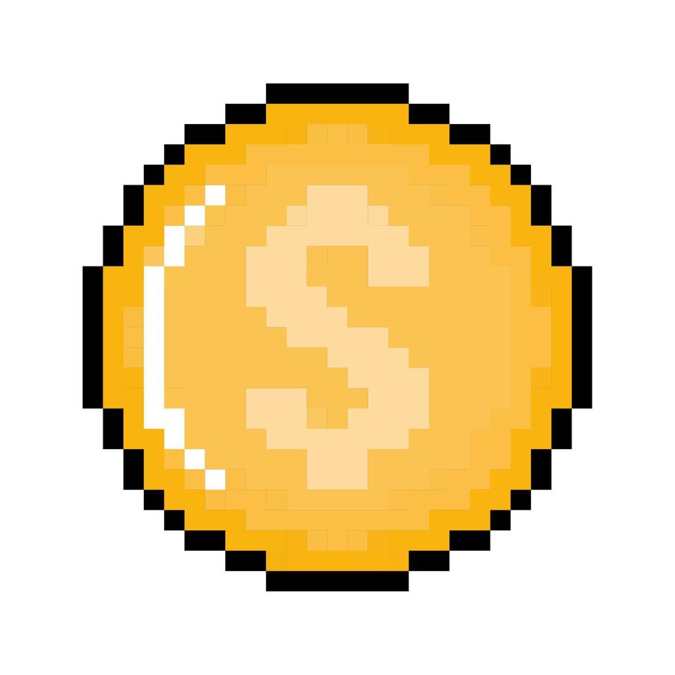 píxel de moneda de dinero vector