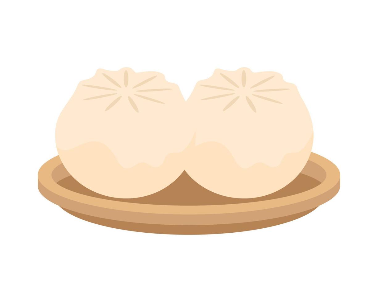 dumplings on plate vector