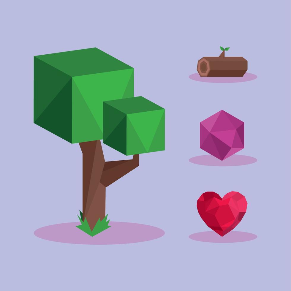 icons low poly vector