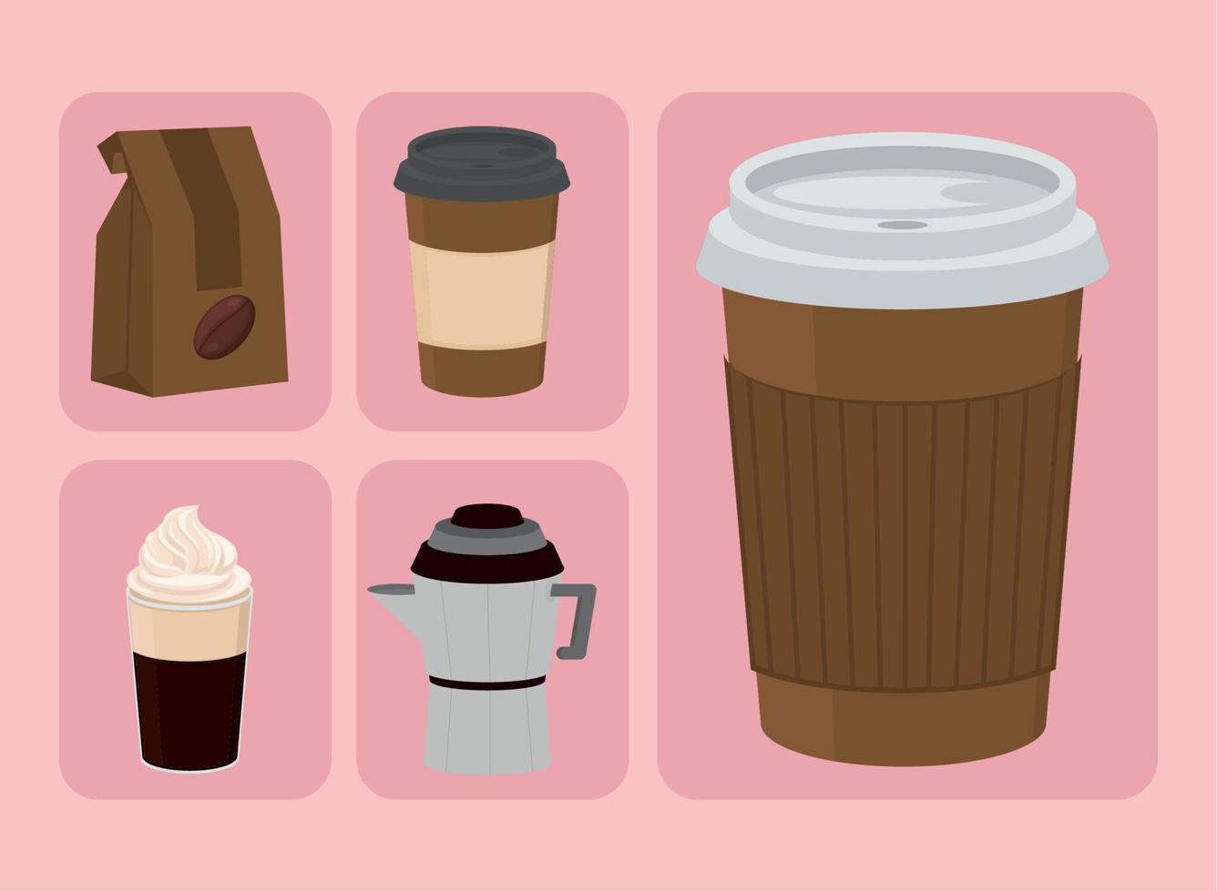 icons set of coffee vector