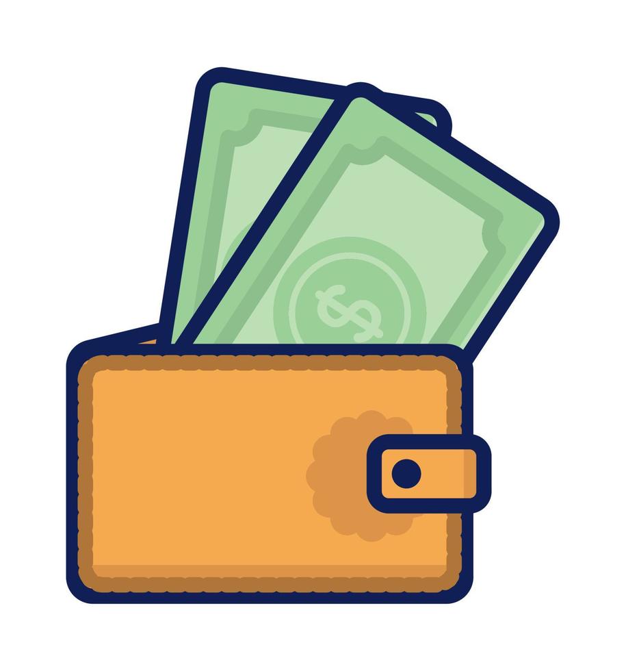 wallet and money vector