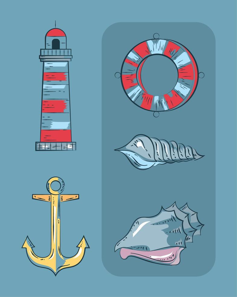 nautical maritime icons vector