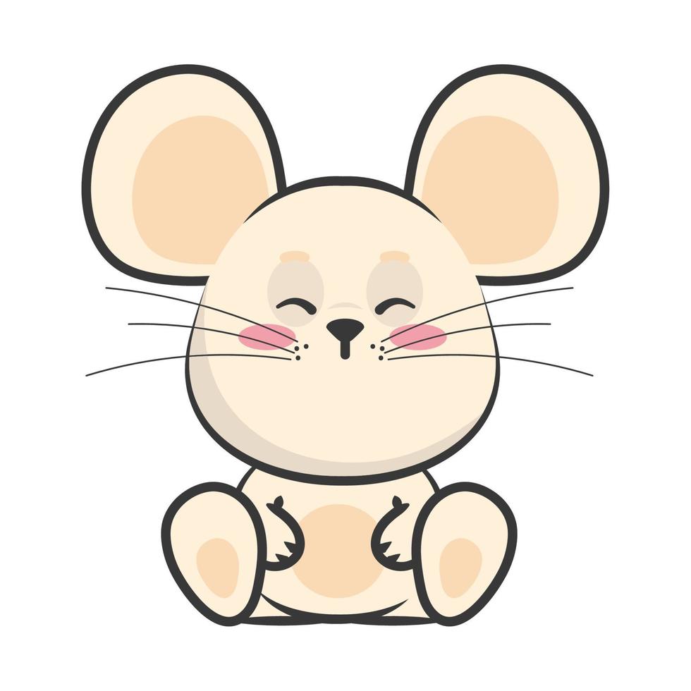 lindo ratón kawaii vector