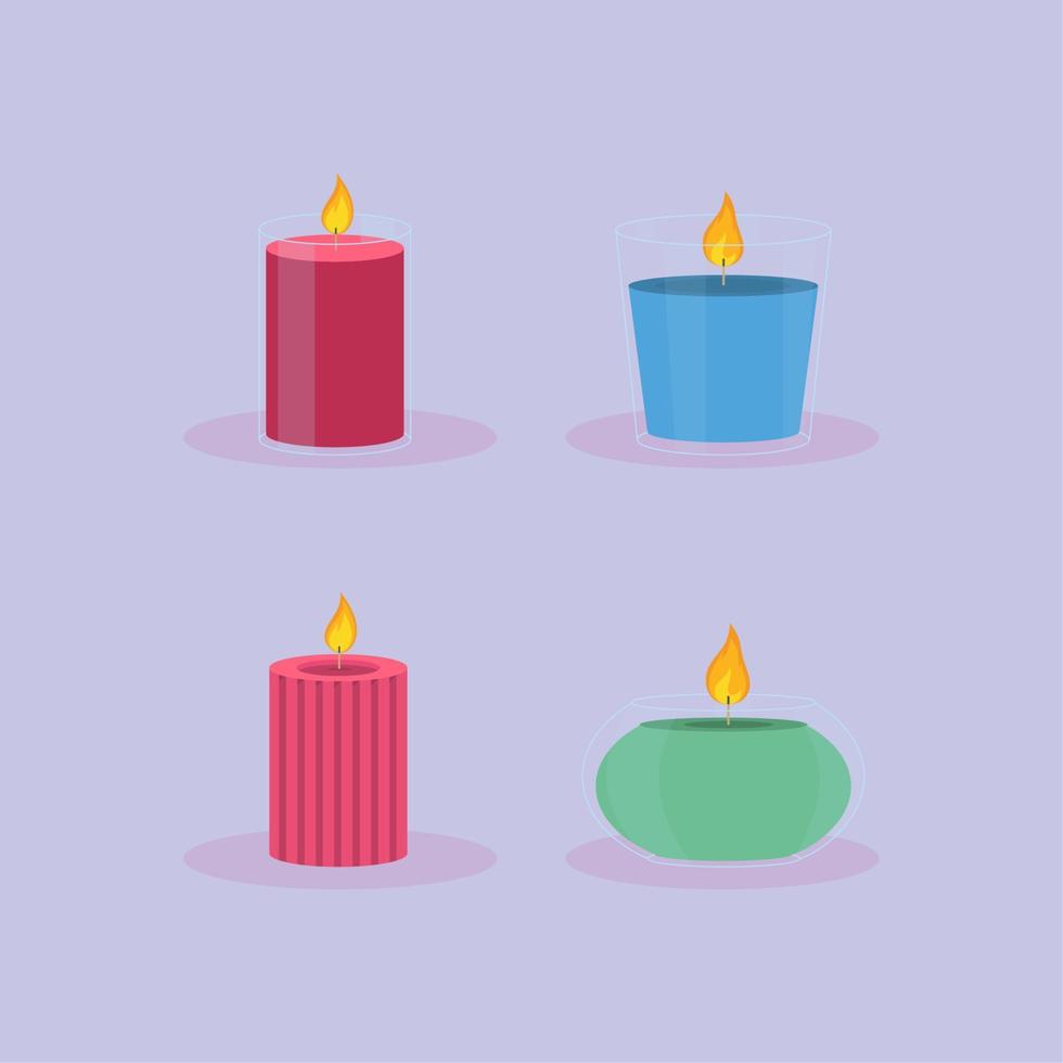 decorative candles set vector