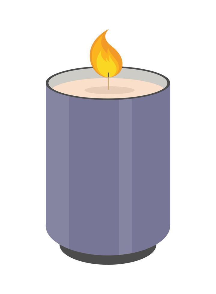 burning candle flame vector