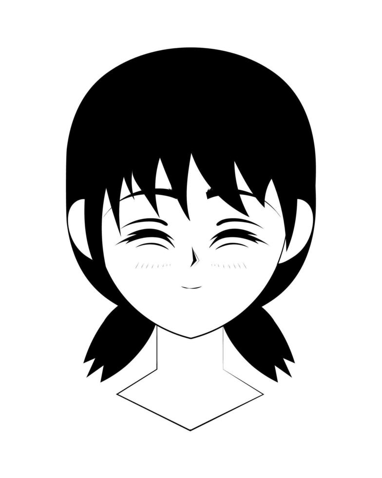 anime face close eyes vector