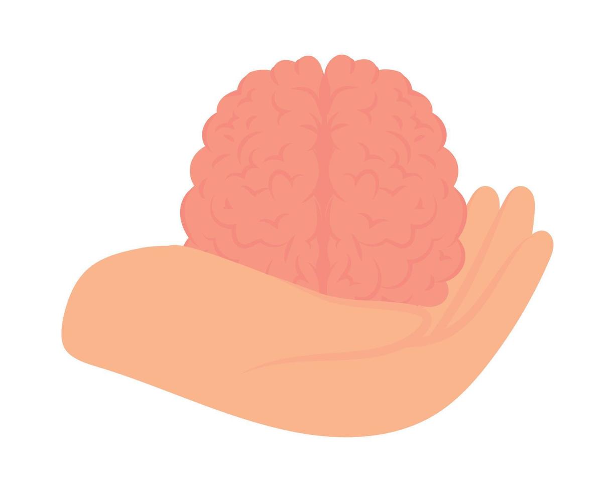 mano con cerebro vector