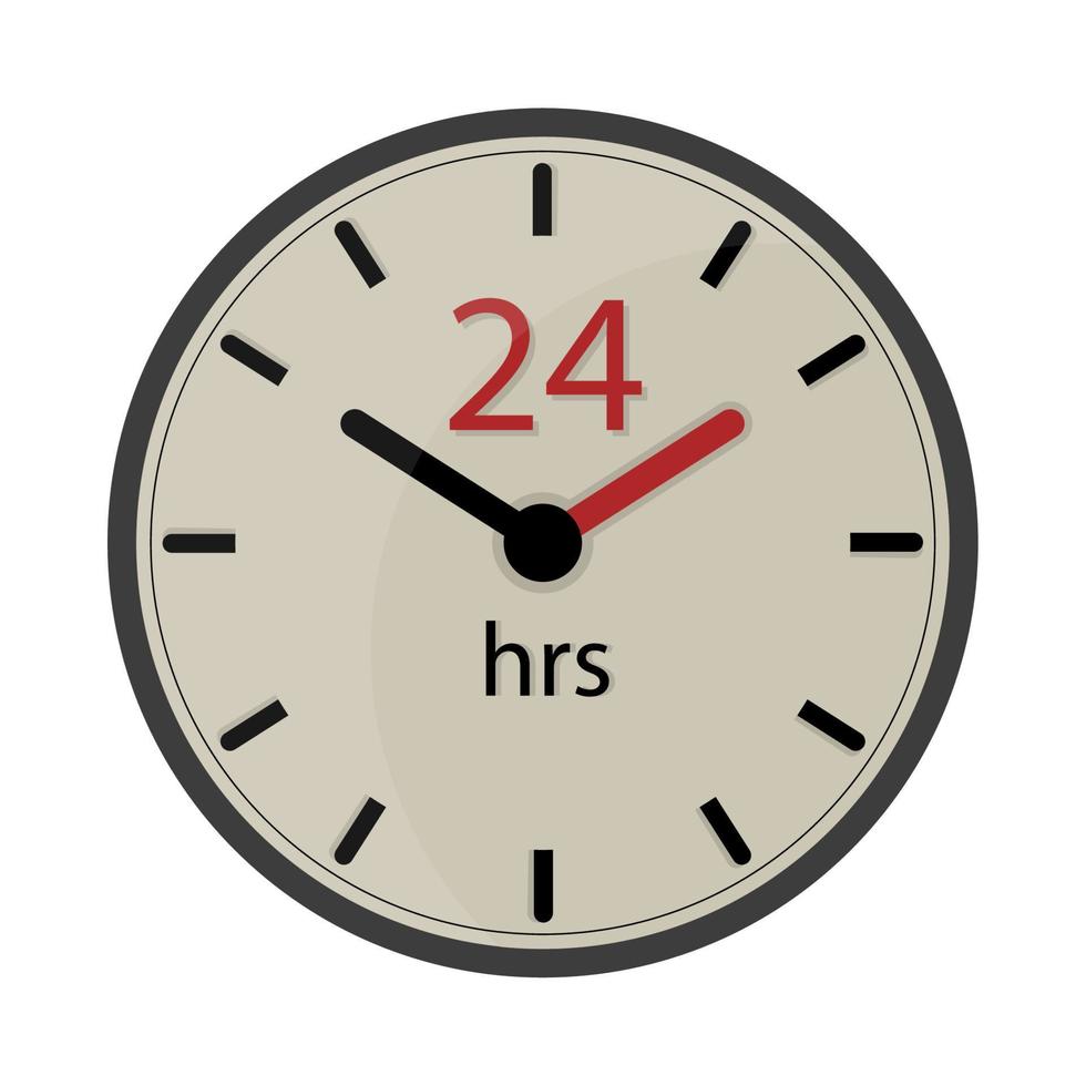 hora del reloj 24 horas vector