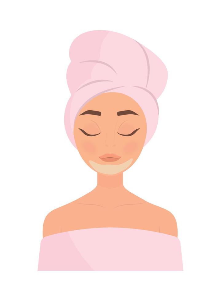 girl applying cream vector