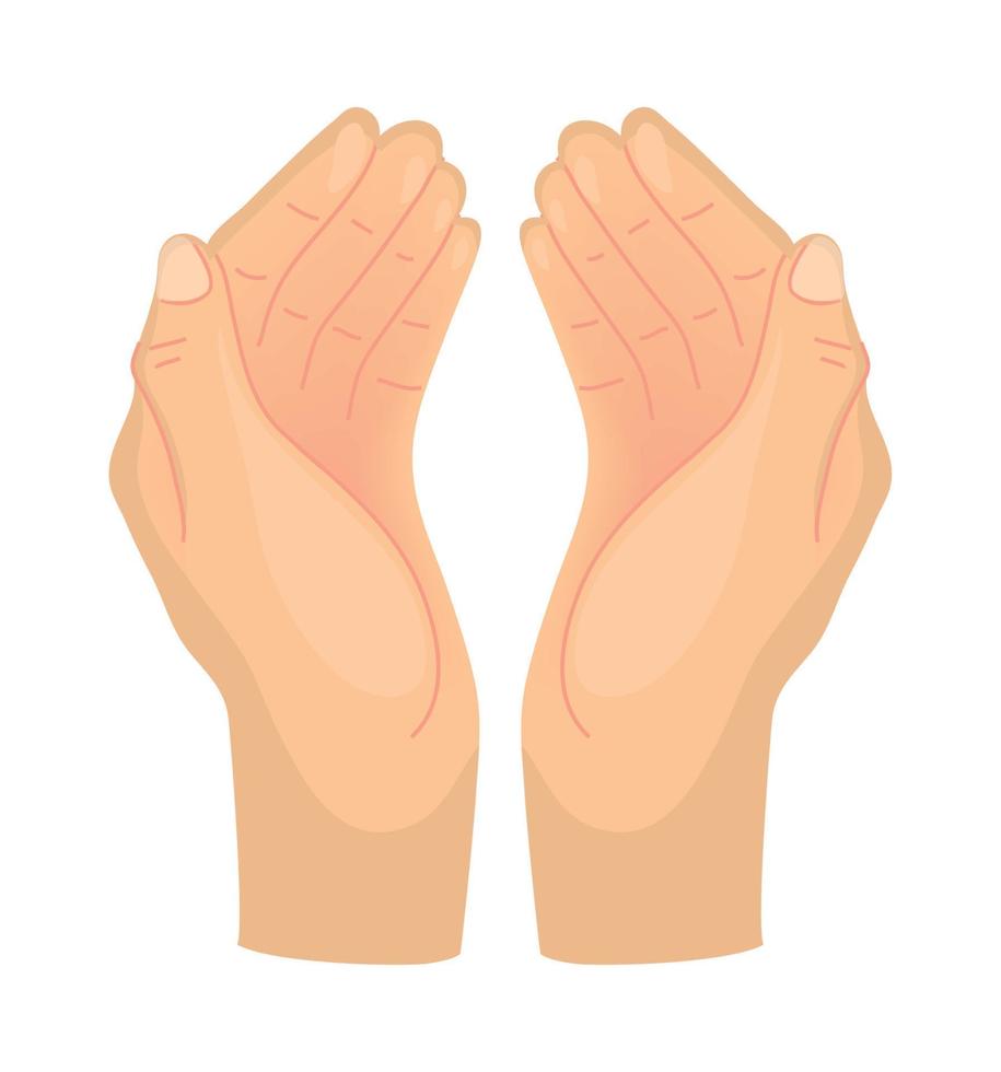 praying hands gesture vector