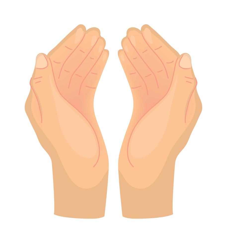 praying hands gesture vector