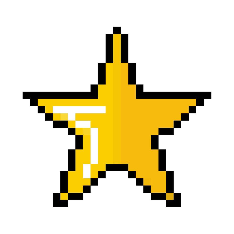 icono de píxel de estrella vector