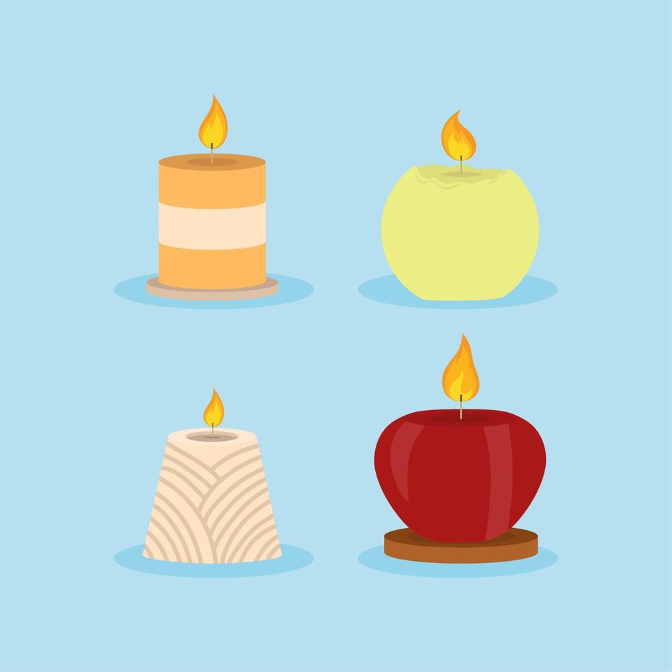 Iconos de luz de velas vector