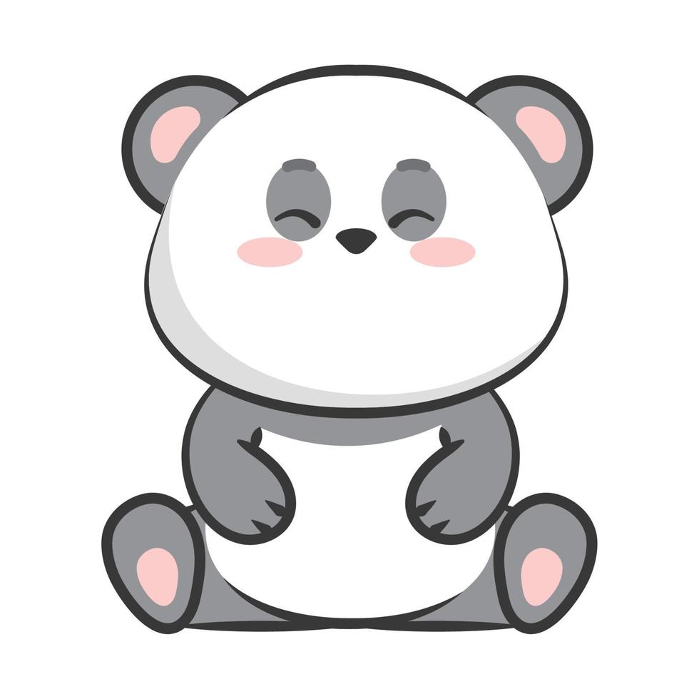 cute panda bear kawaii vector