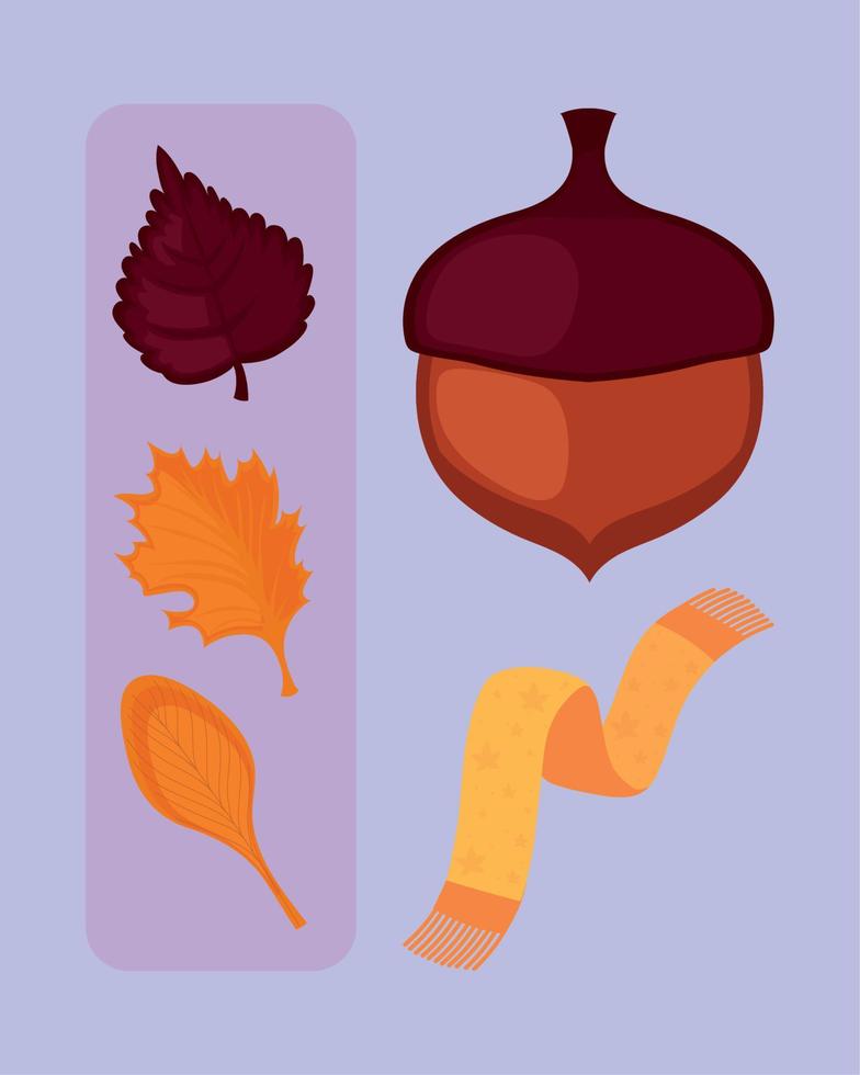 icons autumn season vector