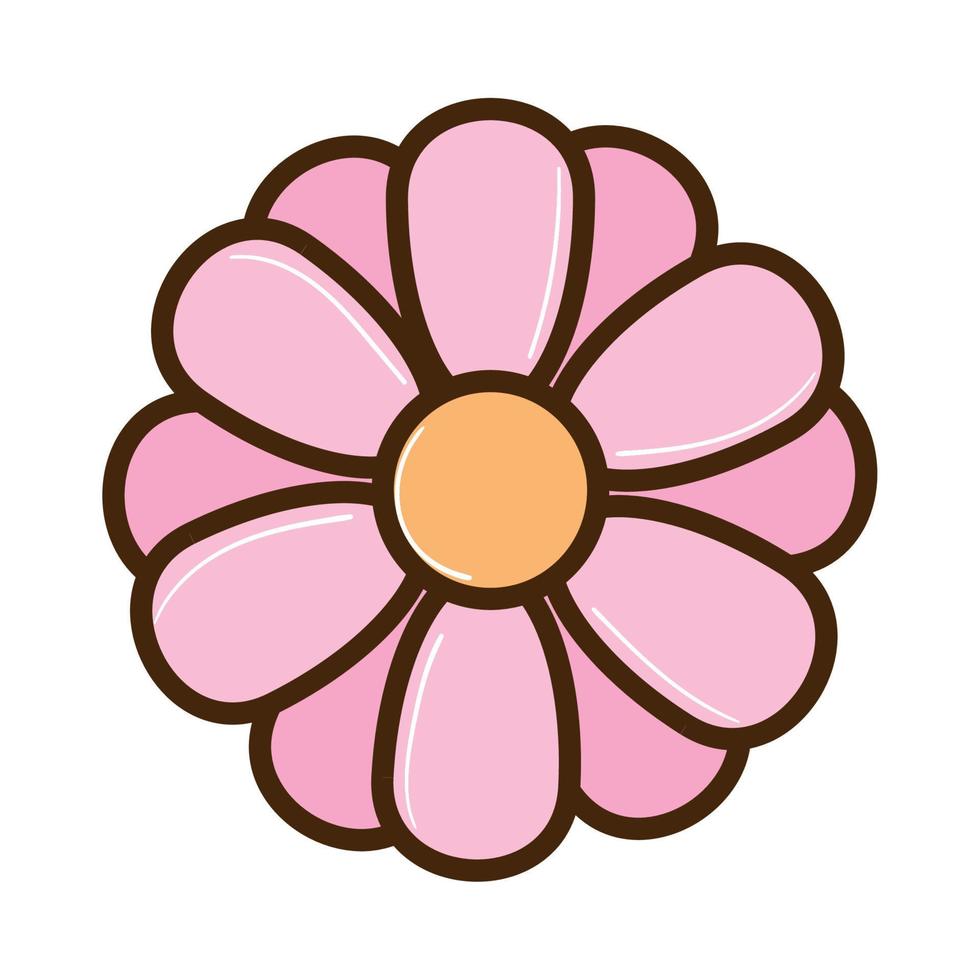 icono de flor rosa vector