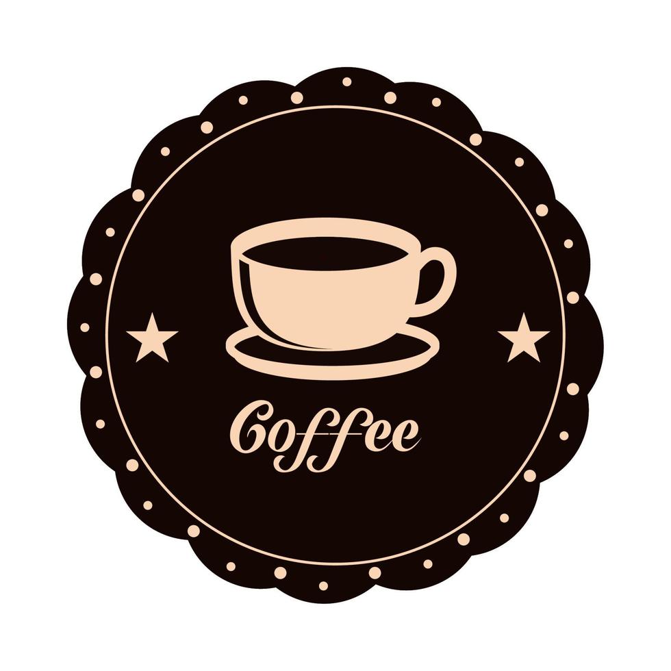 coffee label round vector