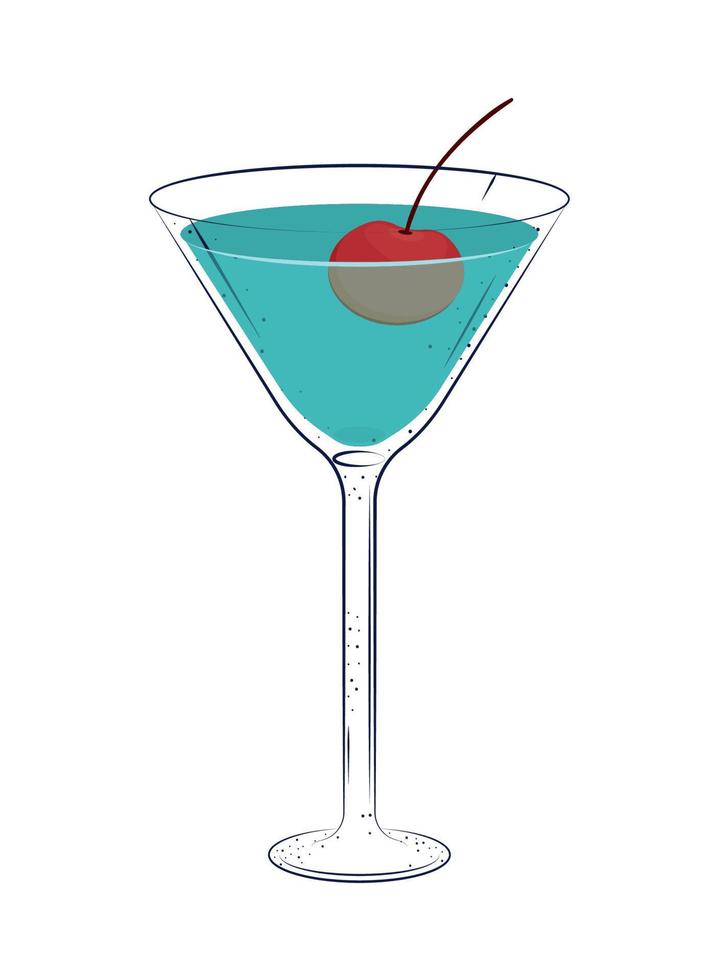 cocktail with cherry vector