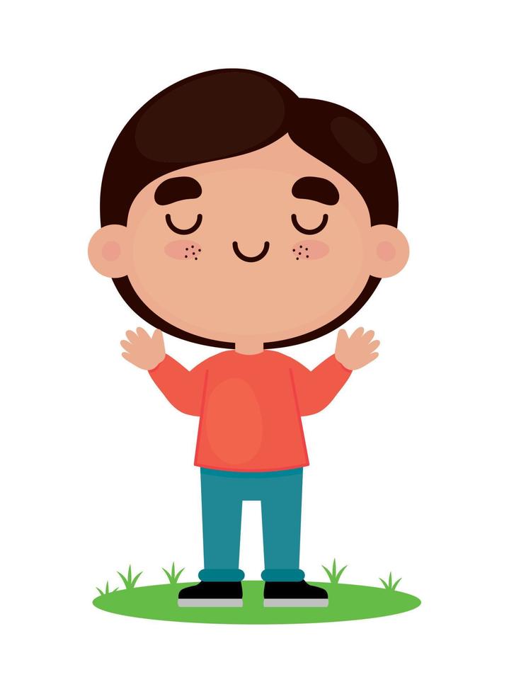 cute boy kawaii vector