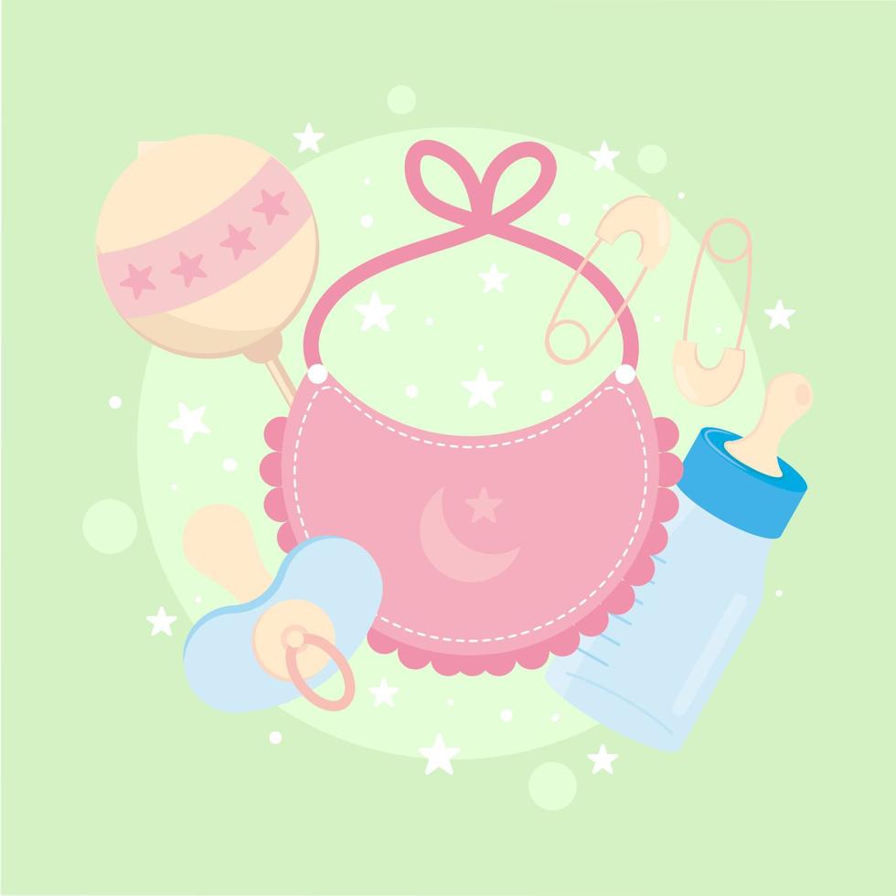 baby bib and bottle vector