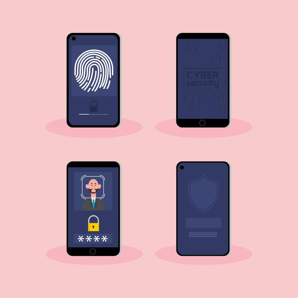 icons cyber security vector