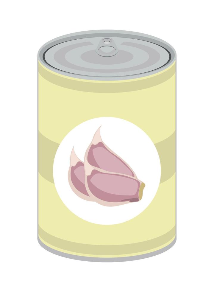canned food garlic vector