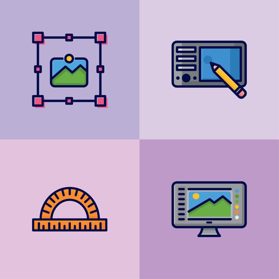 icons collection graphic design vector
