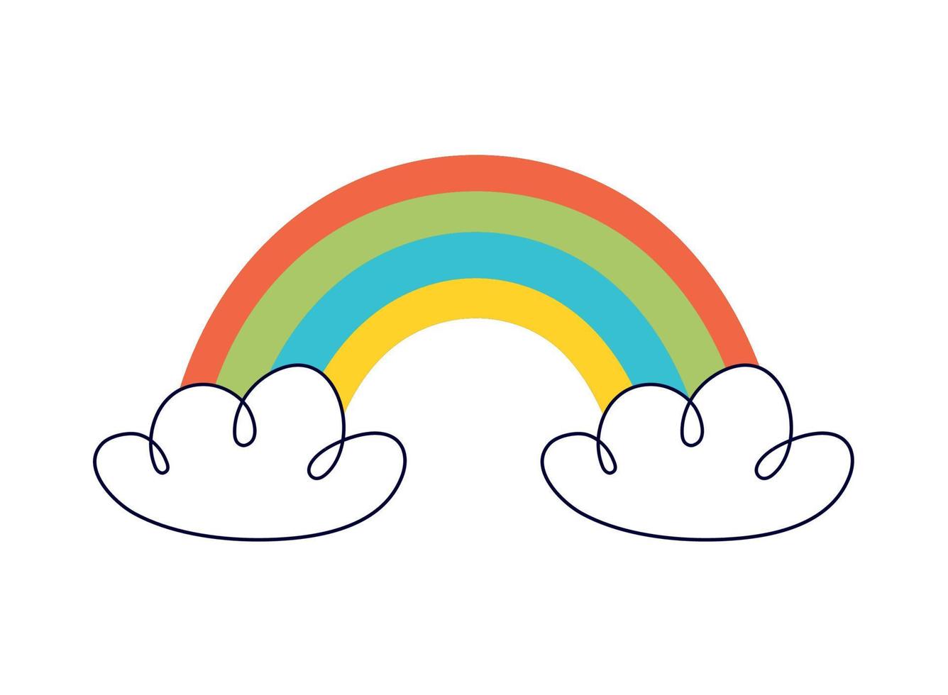 rainbow cartoon icon vector