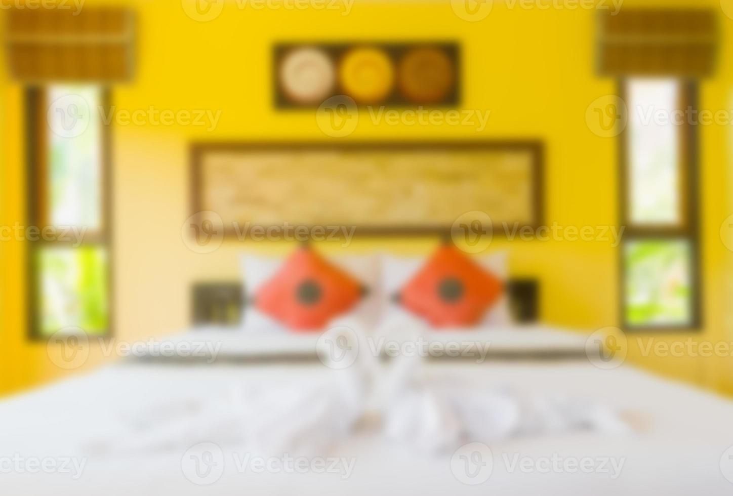 Blurred image interior of  bedroom photo