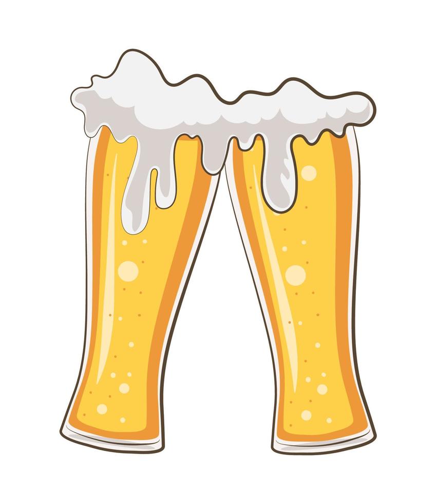 cheers beers glasses vector