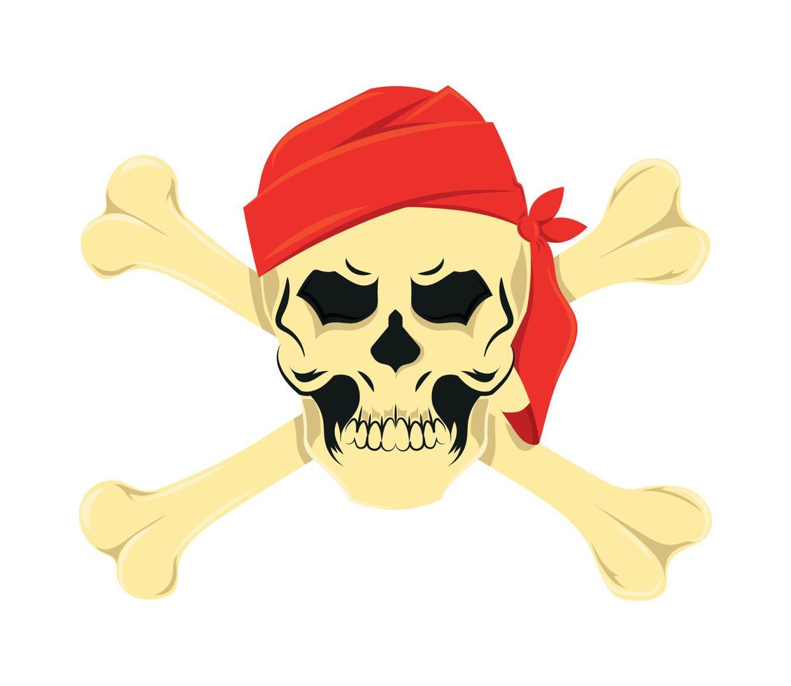 cráneo y huesos piratas vector