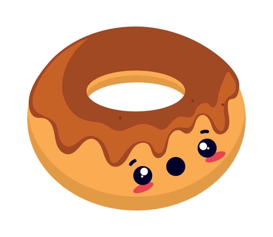 donut comida kawaii vector