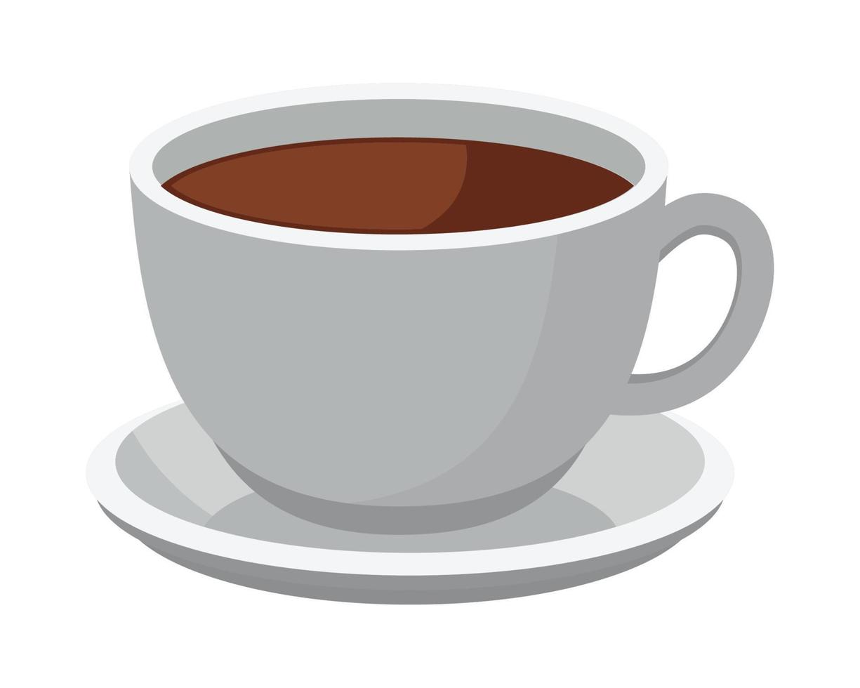 cup coffee in dish vector