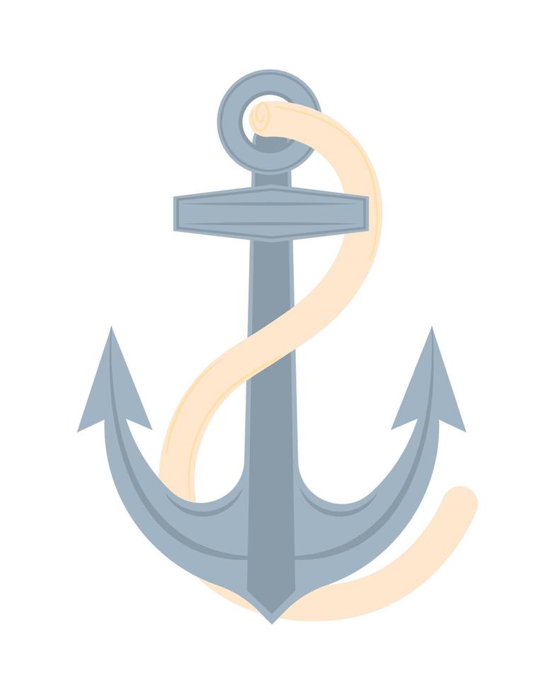 anchor with rope vector