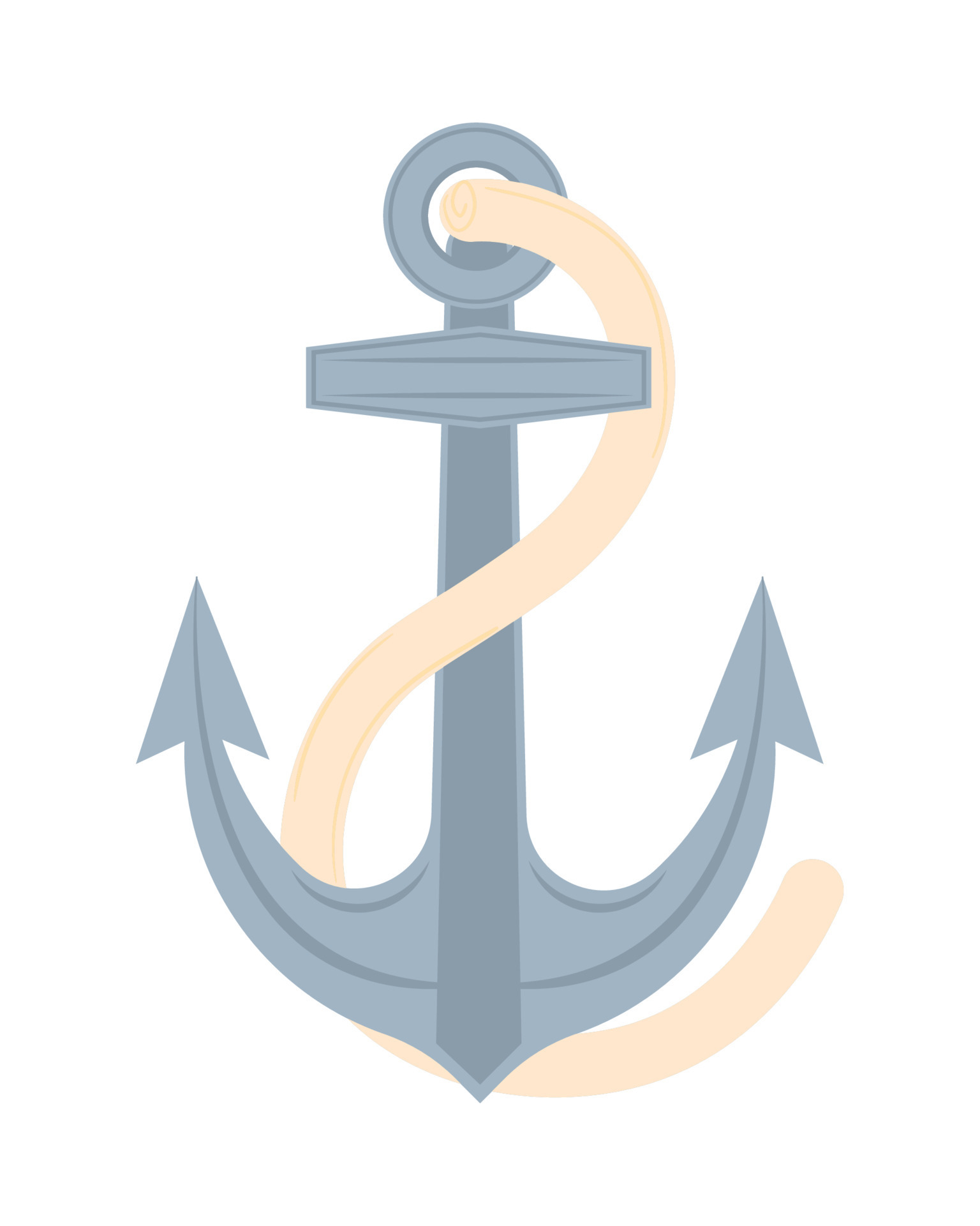 anchor with rope 10968427 Vector Art at Vecteezy