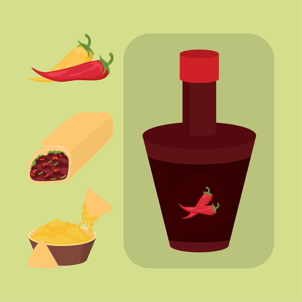 tacos day, icons vector