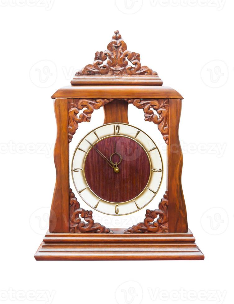 Vintage clock on white photo