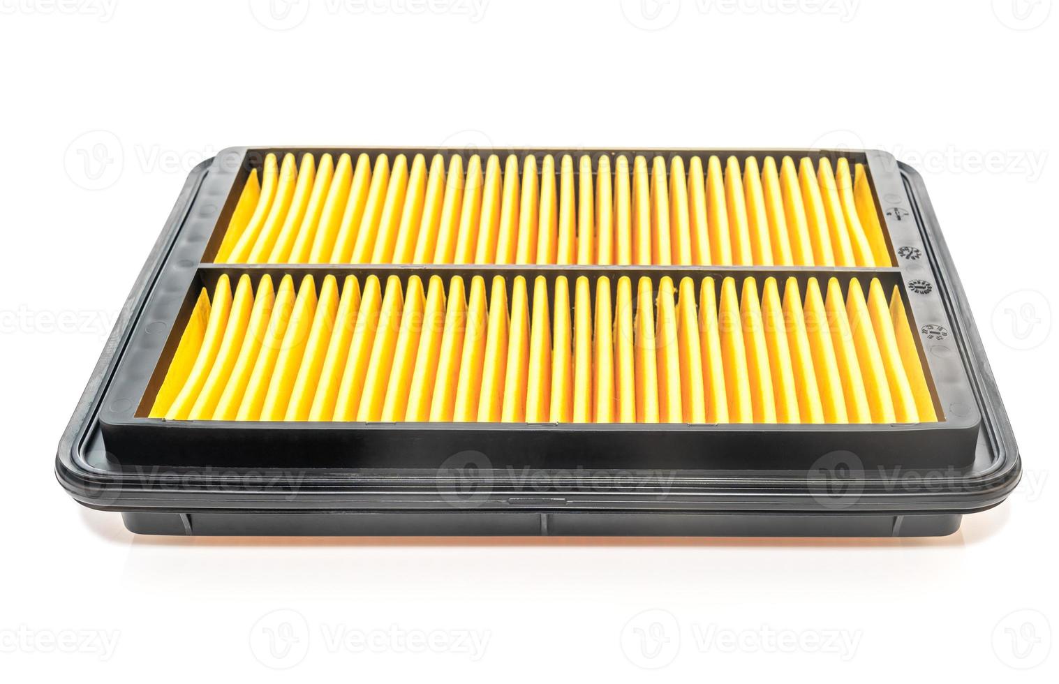 Square car air filter on a white background photo