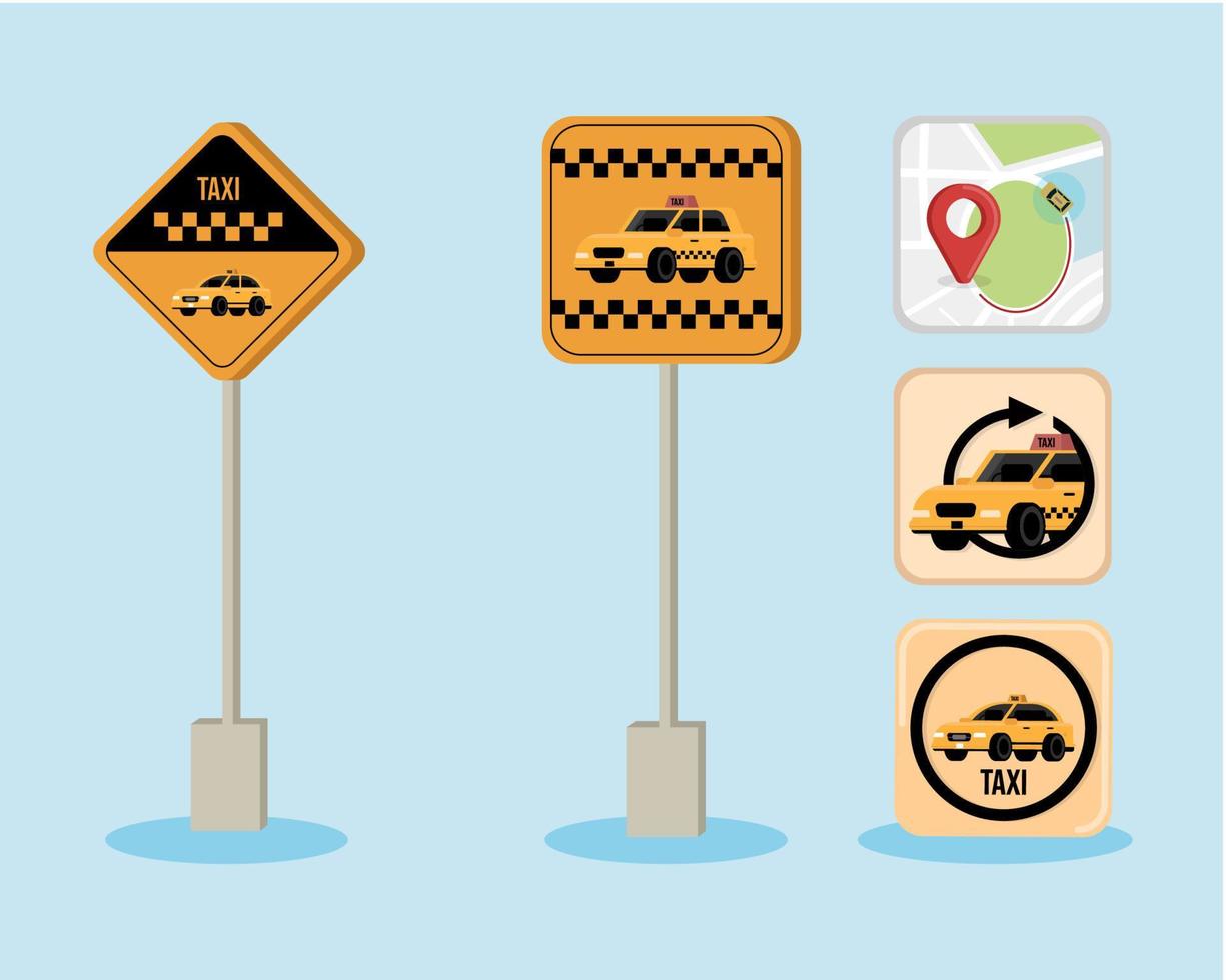 taxi icon set vector