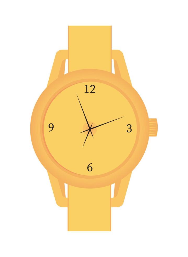 yellow round watch vector