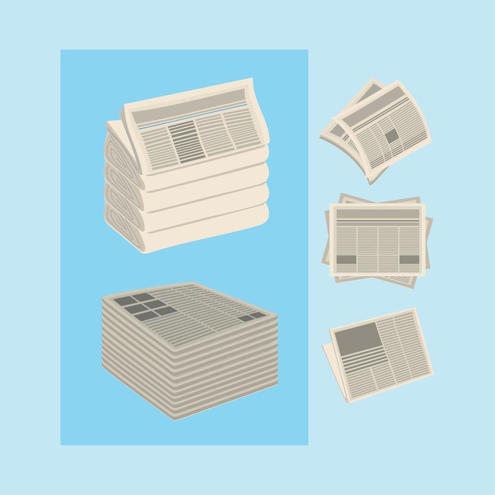 icons set Newspapers vector