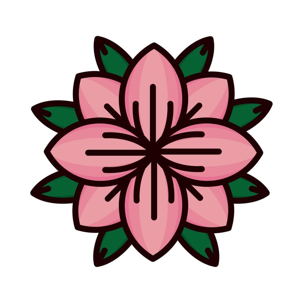 flower with leaves vector