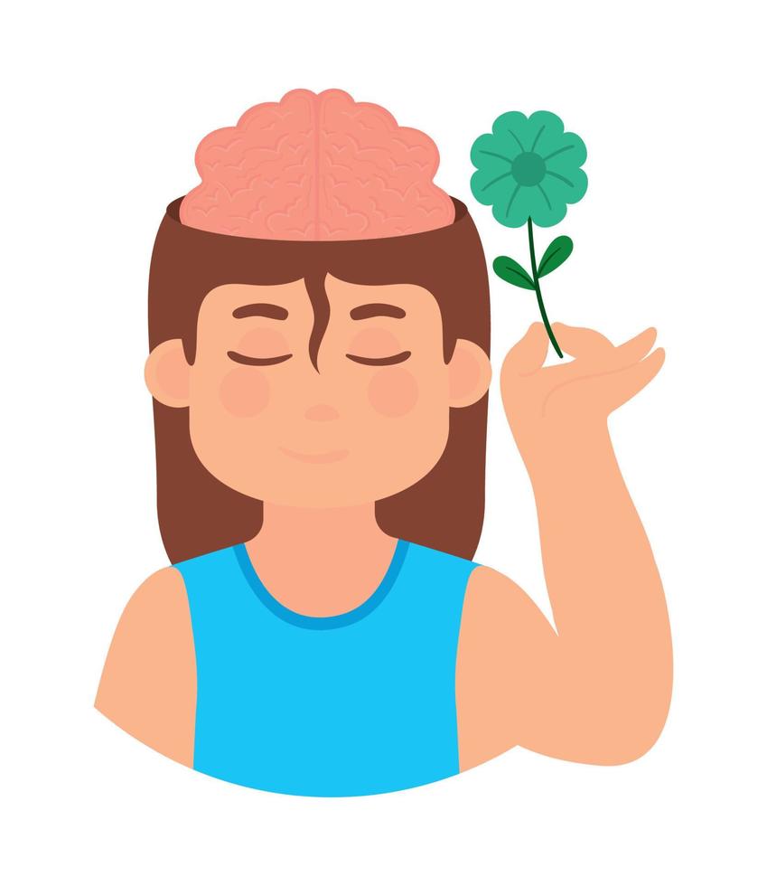 mental health, woman vector