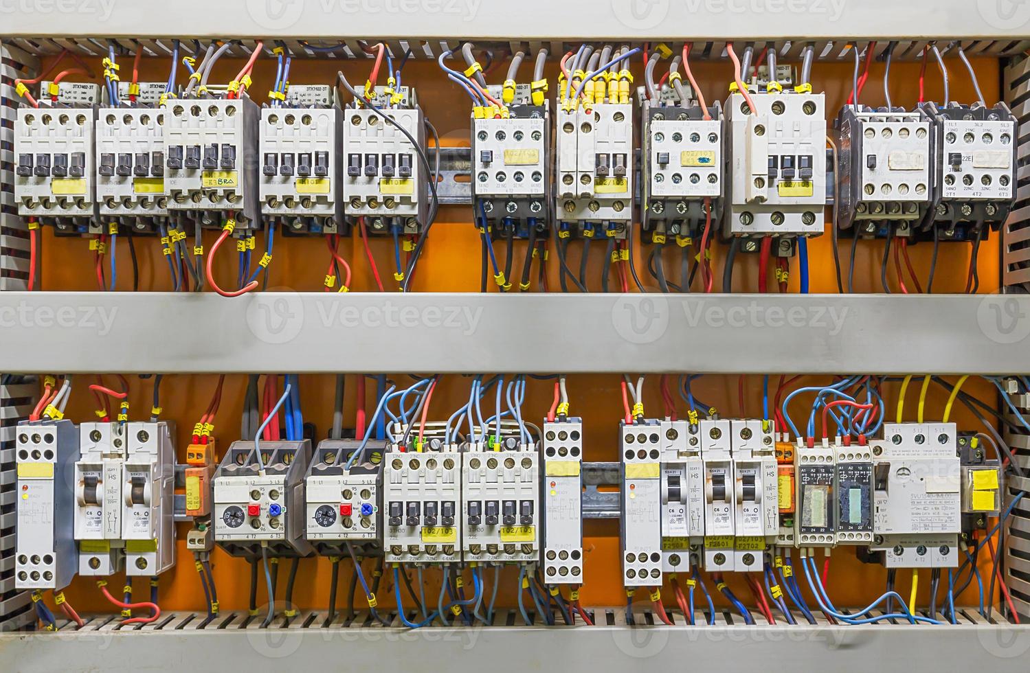 Control panel with circuit breakers photo