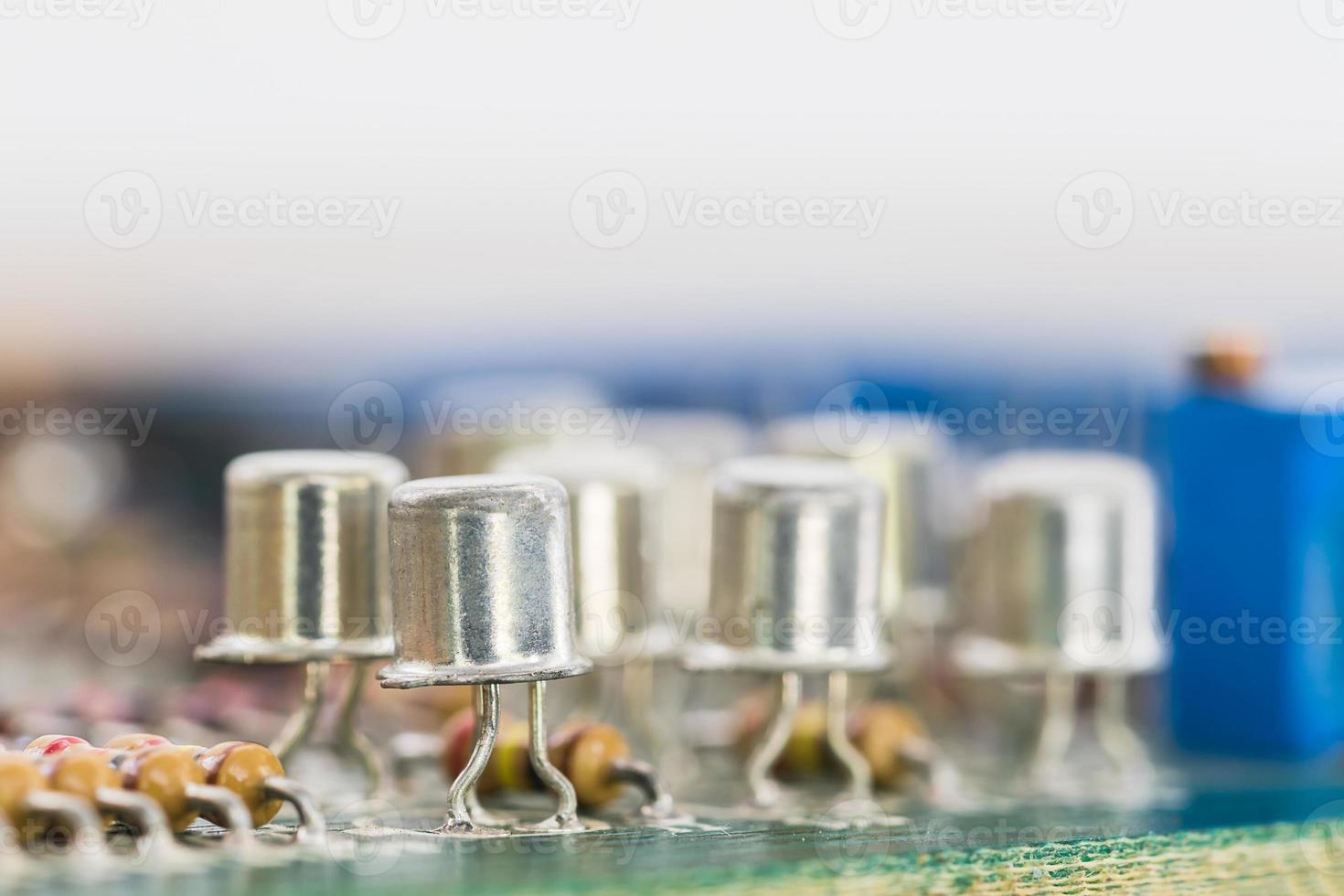 Close up electronic circuit board photo