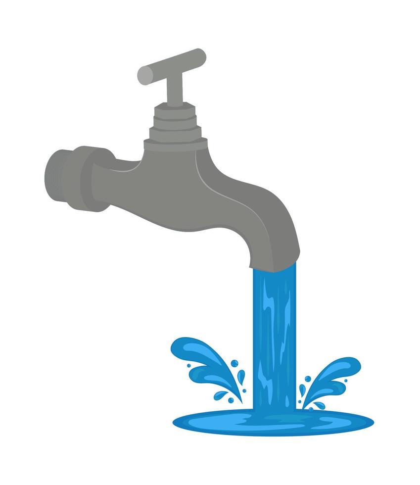 faucet and water vector