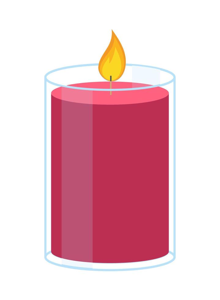 red burning candle vector